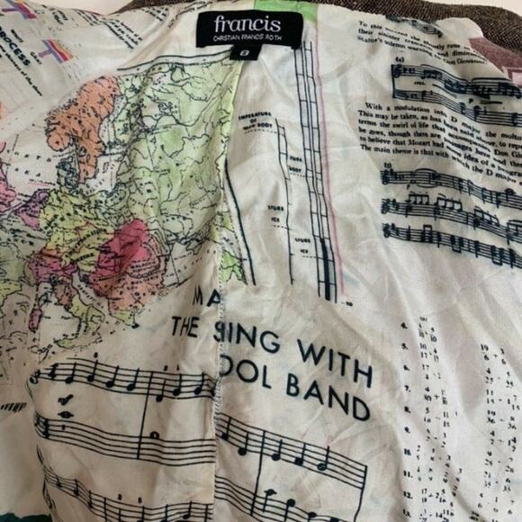 Christian Francis Roth Brown Tweed Wool Blazer Size 8 - Picture 10 of 11